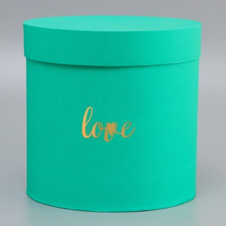 Gift box, with embossing "Love", green 21*21*21*cm-3