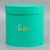 Gift box, with embossing "Love", green 21*21*21*cm
