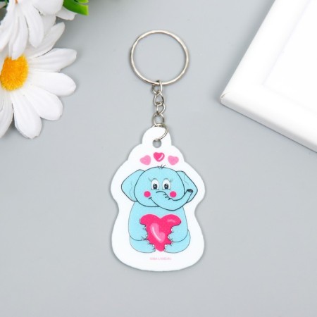 EVA keychain "Elephant with heart" 3.8x6 cm