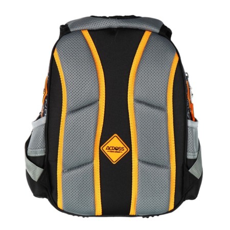 School backpack 40x33x15cm, ergonomic back, Across 410, gray/yellow-5