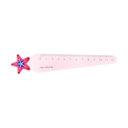 Plastic line 12 cm "star", pink