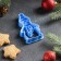 Books Form "Snowman", Cutting, Stamp, 9.5 × 5.5 cm, Blue Color