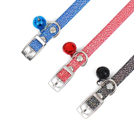 Soft collar "Andromeda" 31 x 1 cm, artificial leather, mix of flowers-7