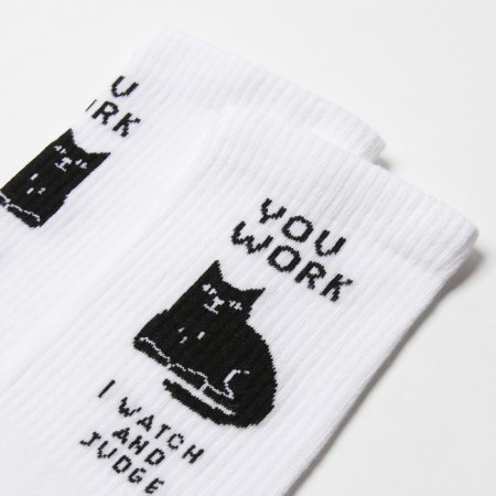Cat socks, white color, size 23-25 ​​(36-38)-1