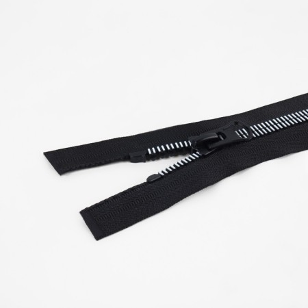 Lightning "Tractor", No. 8, detachable, automatic lock, 60 cm, black/white color-1