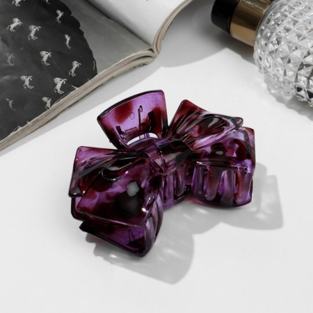 Hair crab "Leopard print" Bow, 8.5 cm, mix