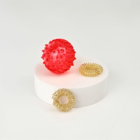 Hands and legs massage, d = 3.5 cm, 2 rings, red color-3