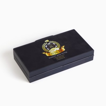 Poker "Game time", set for the game (200 chips, 2 deck of cards, 5 cubes)-2