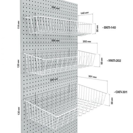 Korsin regiment for economy panels, 596 × 301 × 130 mm, white color-5