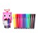 Flomasters 12 colors in the plastic tube owl pink, thick ventilated cap