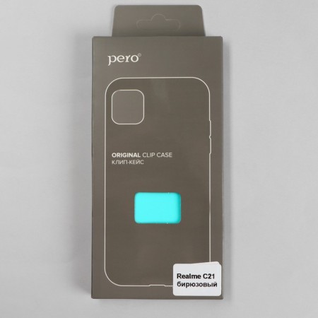 Pero cover, for Realme C21, silicone, turquoise phone-3