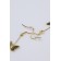 Hanging earrings "Butterflies and flowers", white color in gold, 10 cm