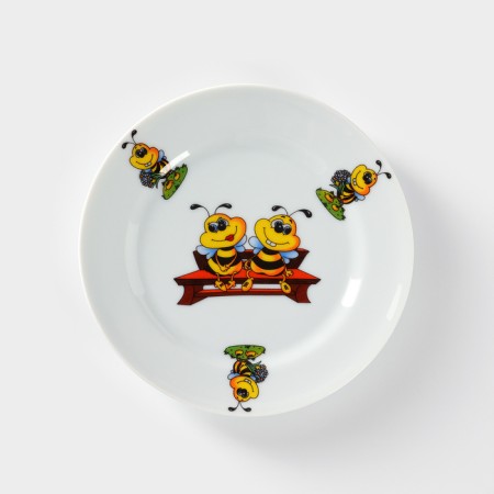 Porcelain plate "Bees", D = 17 cm