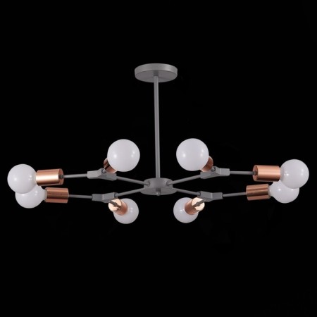 Ceiling EVOLUCE lamp. Sle106403-08. Palare. 8x60 watts, E27, 69.5x69.5x35.5 cm, gray color, pink gold-3