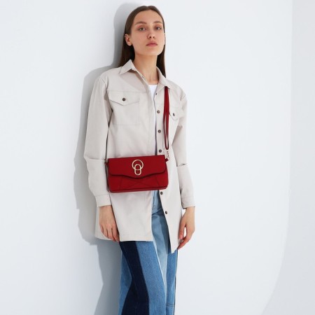 Magneta bag bag, long belt, red color-7