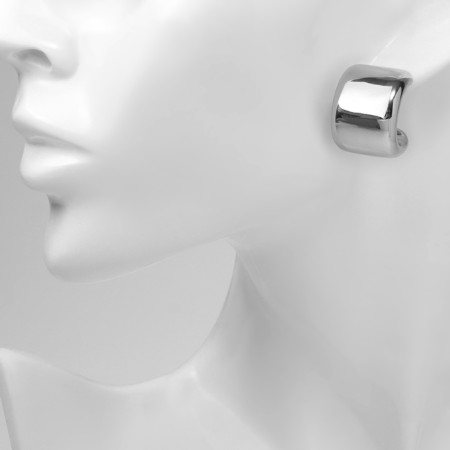 Earrings plastic "Circle" Muse, Color silver-4