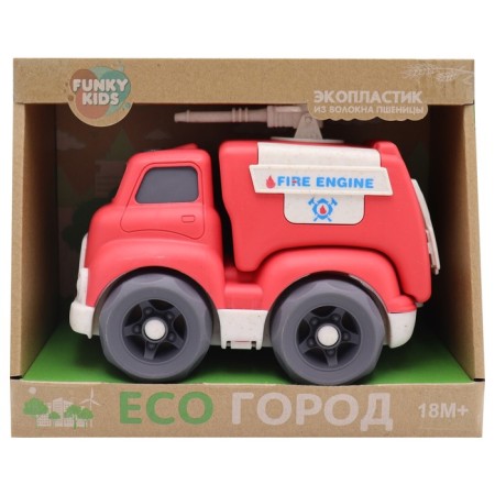 Eco-machine Funky Toys "Fire Service", red color, 18 cm-1