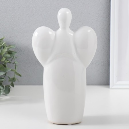 Ceramics candlestick per 1 candle "Angel" d = 3.5 cm white 14x9.5x25 cm-4
