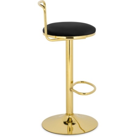 Barrier stool Lusia metal/velor, gold/black 38x40x84 cm-2