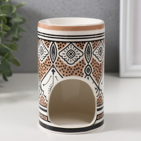 Aroma lamp ceramics "Patterns" 7.2x7.2x11.6 cm-1