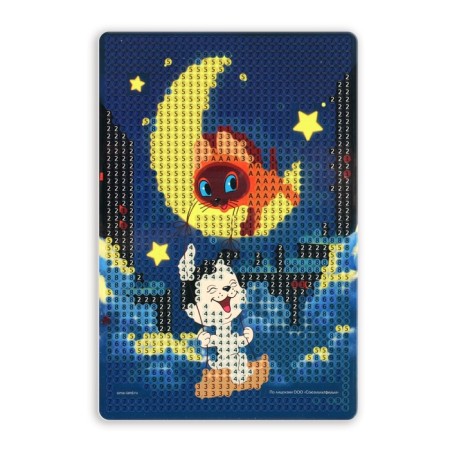 Diamond mosaic with partial filling for children “Kitten named Gav”, 10 x 15 cm-2