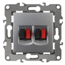 Double audio socket, ip20, era12, aluminum