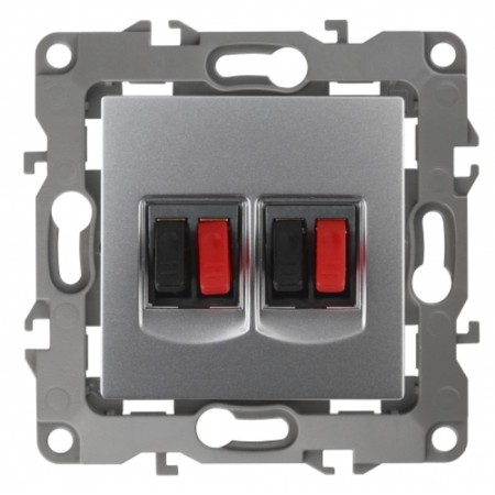 Double audio socket, ip20, era12, aluminum