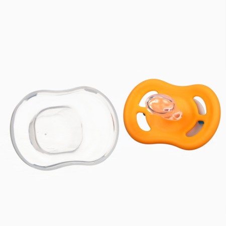 Set: nipple - a dummy with a “turtle” holder, anatomical +6 months, yellow color-5