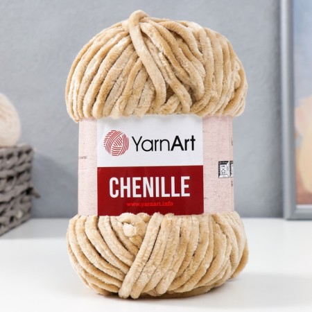Yarn "Chenille" 100% micropoliester 90m/100g (547 beige)