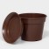Pot for flowers with a pallet of 1 liter, brown color