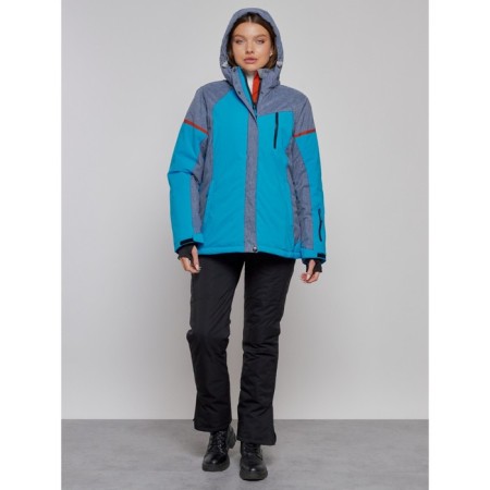 Ski jacket female winter, size 52, blue color-17