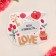 Valentine postcard with a strict-layer Love, 10 × 10 cm