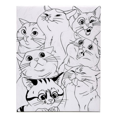 Picture on numbers on canvas with a subframe "Bright cats", 40 x 50 cm-1