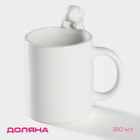 Mug of the shade "bunny", 380 ml, white color
