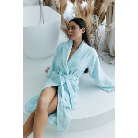 Frequency bathrobe, size 48, blue color-8