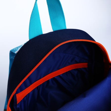 Baby backpack on lightning, external pocket, reflective element, blue color-3