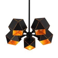 Ceiling Ceiling ST LUCE. SL258.402.05. Enigma. 5x40 watts, E14, 42.5x42.5x45 cm, black color