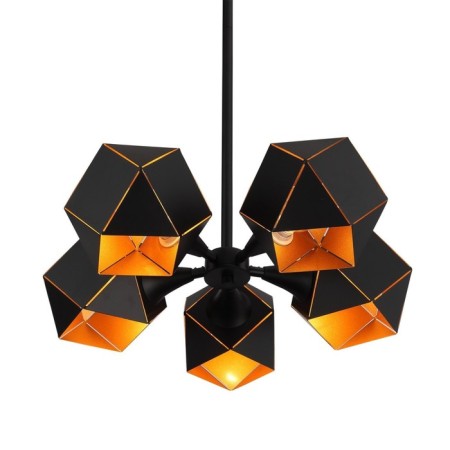 Ceiling Ceiling ST LUCE. SL258.402.05. Enigma. 5x40 watts, E14, 42.5x42.5x45 cm, black color