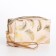 Cosmetic bag with zipper, beige-pink color