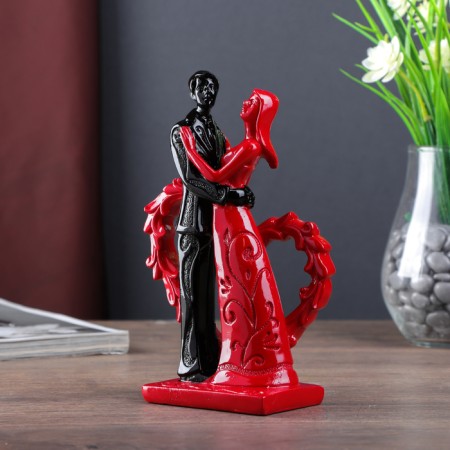 Polystone souvenir "newlyweds near the heart" Red-black 18.7x1.8x5.7 cm-3