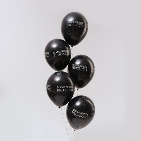 Latex ball 12 "Mama Needs..., pastel, set 50 pcs., Black color-1