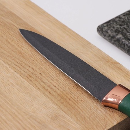 Knife Kitchen shade "Esiralda", universal, blade 12.5 cm, green color-2