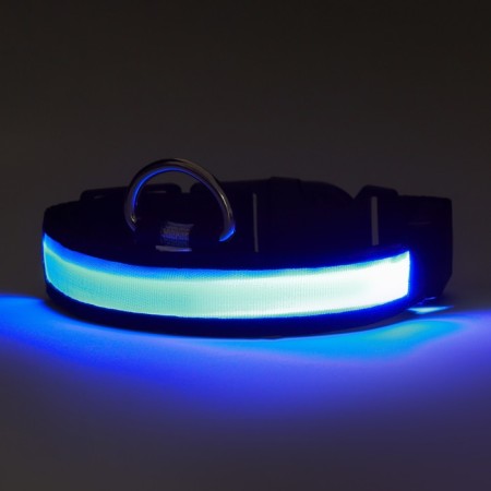 Collar with flash light 3 lumber modes Size S, Osh 35-43 x 2.5 cm blue-10