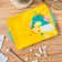 Ceramic rectangular "Cupid Dino" dish, 24.8 × 16.2 cm, yellow color