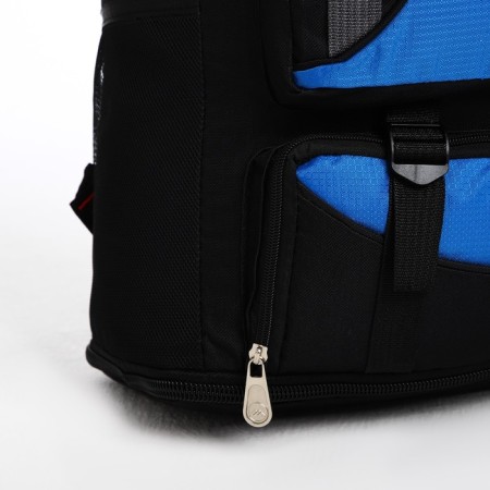Tourist backpack on lightning, 4 outer pockets, blue/black color-8