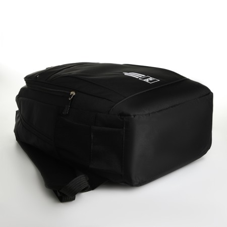 Young backpack from textiles on lightning, 4 pockets, black color-4