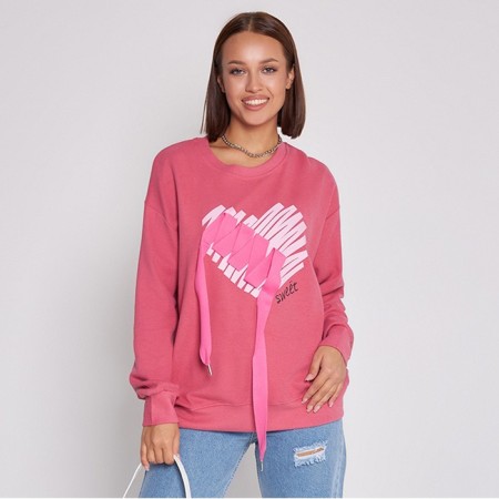 Female sweatshirt, lingonberry color, size 44-48