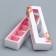 Box for 5 sweets with a shell, with the window "March 8", 21 x 5 x 3.3 cm. Confectionery packaging