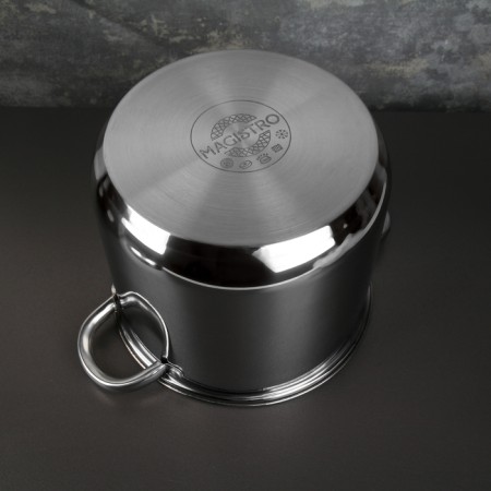 Stainless steel pan Magistro Grande, 7.1 l, metal cover, capsule, induction-2