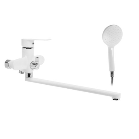 Bath mixer Zein Z3415, 35 mm cartridge, with shower set, zinc, white/chrome